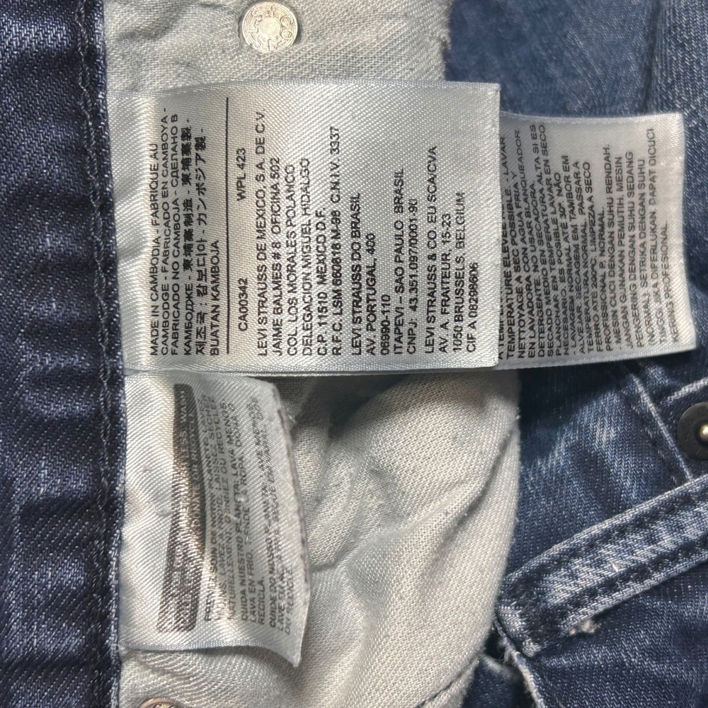 Levis 569 Loose Straight Jeans Mens 36x32 Dark Wash Denim Distressed 00569-0147 - Picture 5 of 10